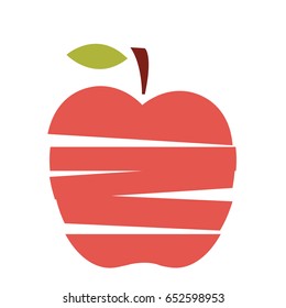 Apple icon. Label with fruit vector illustration