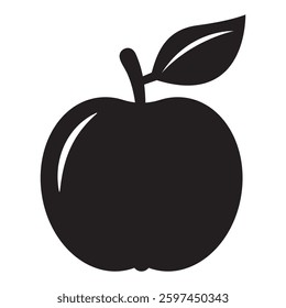 Apple icon. Apple with leaf icon..