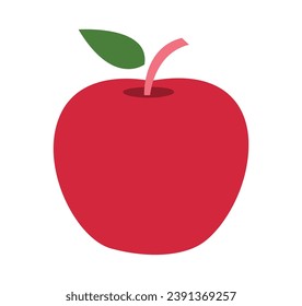 
Apple, manzana roja vectorial sobre fondo blanco.