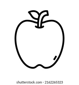 Apple Icon. Line Art Style Design Isolated On White Background