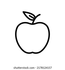Apple Icon. Line Art Style Design Isolated On White Background
