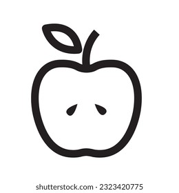 Apple icon line art style background on white background, Vector illustration Eps 10