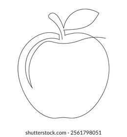 apple icon line art vector illustration