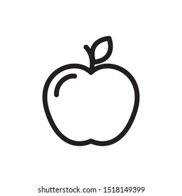 Apple icon. Line icon. Simple apple icon. Editable stroke. Vector