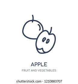 Apple icon. Apple linear symbol design from Fruit and vegetables collection. Simple outline element vector illustration on white background.