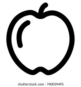 Apple Icon Line-art Pictogram Diet Health Food