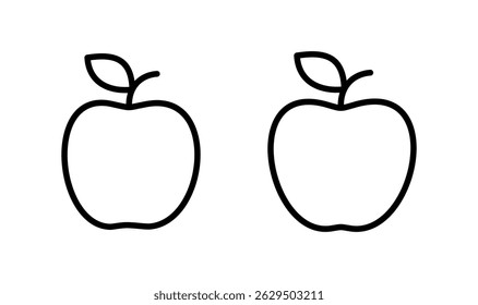 Diseño de logotipo de icono de Apple. Signo de manzana y símbolos para el Diseño web.