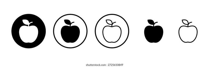 Design de logotipo de ícone da Apple. Símbolo de Apple e símbolos para web design.