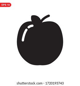Icono de Apple o logotipo símbolo de signo aislado Ilustración vectorial - Iconos vectoriales de estilo negro de alta calidad
