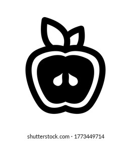 icono de manzana o logotipo símbolo de signo aislado ilustración vectorial - iconos vectoriales de estilo negro de alta calidad

