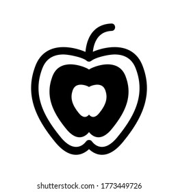 icono de manzana o logotipo símbolo de signo aislado ilustración vectorial - iconos vectoriales de estilo negro de alta calidad
