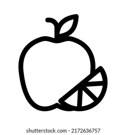 icono de manzana o logotipo símbolo de signo aislado ilustración vectorial - iconos vectoriales de estilo negro de alta calidad
