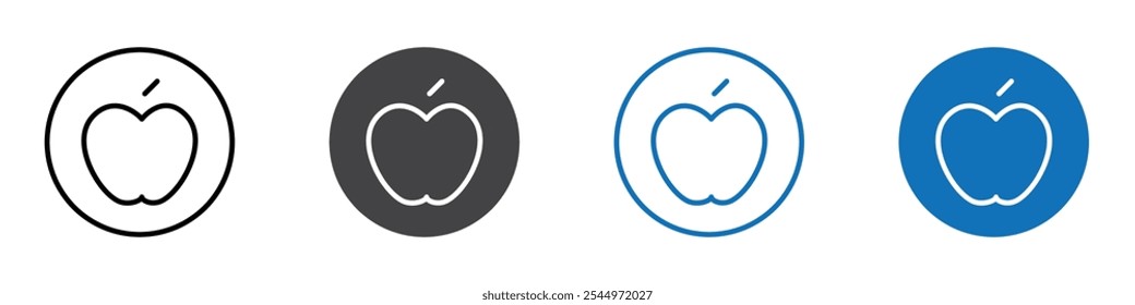 Apple icon Logo sign in thin line outline