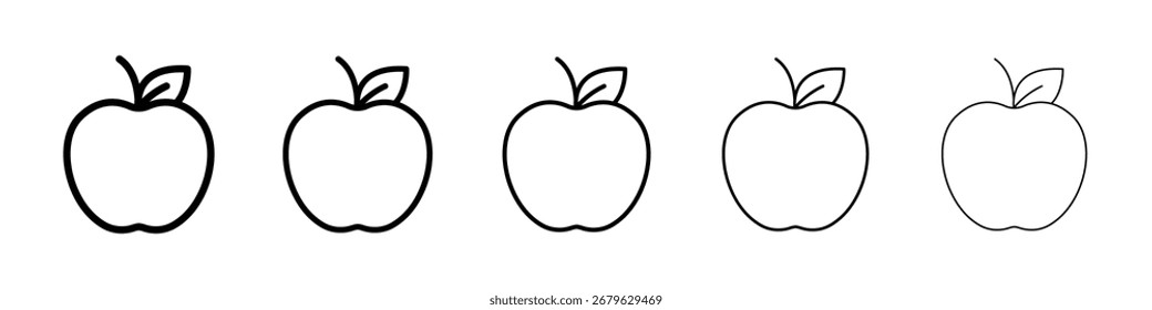 Logotipo do ícone da Apple na coleção de linhas de traçado