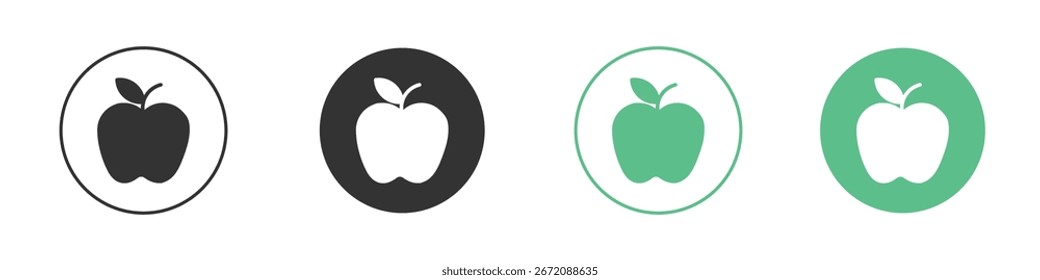 Ícone Apple Conjunto de ícones mínimos de vetor de linha plana.