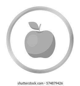 Apple icon monochrome. Singe fruit icon.