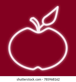 An apple icon. Icon with neon glow effect. Vector image.