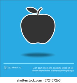 Apple icon on blue background. Apple symbol. Vector illustration EPS 10.