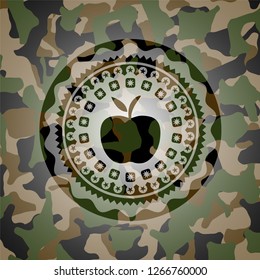 apple icon on camo texture