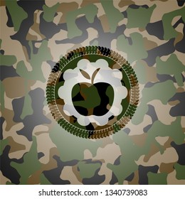 apple icon on camouflage pattern