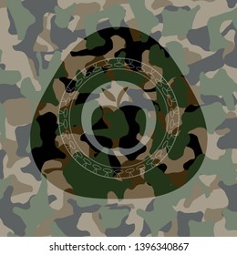 apple icon on camouflage texture