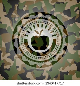 apple icon on camouflaged texture