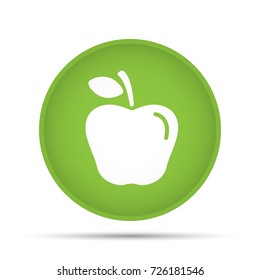 Apple icon on a circle on a white background. Vector illustration