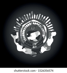 apple icon on grey camo texture
