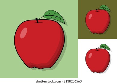 Apple icon on pine glade, Costa Del Sol, and white background. Organic nutrition healthy food.