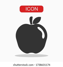 Icono De Apple En Fondo Blanco.