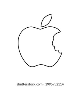 icono de manzana en fondo blanco, ilustración vectorial