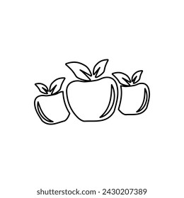 icono de manzana sobre un fondo blanco, ilustración vectorial