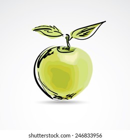 Apple icon on the white background. Vector 
