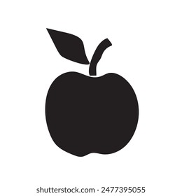 Apple icon on white background. Fruit Icon symbol, Silhouette Apple Icon Vector illustration, EPS10.