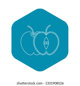 Apple icon. Outline illustration of apple vector icon for web