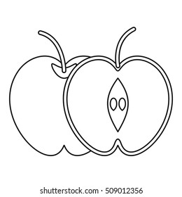 Apple icon. Outline illustration of apple vector icon for web