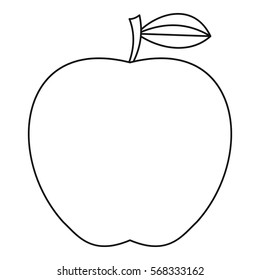 Apple icon. Outline illustration of apple vector icon for web