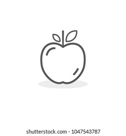 Apple icon. Outline and isolated fruit. Vector illustration, flat and minimal style.