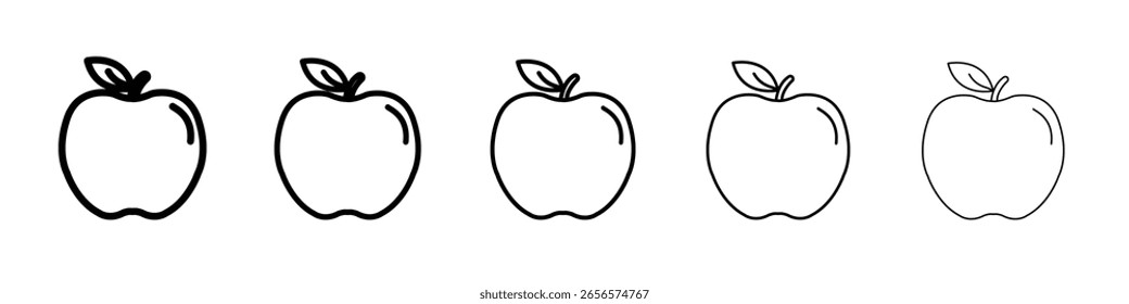 Ilustração simples de contorno de ícone da Apple isolada