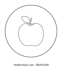 Apple icon outline. Singe fruit icon.