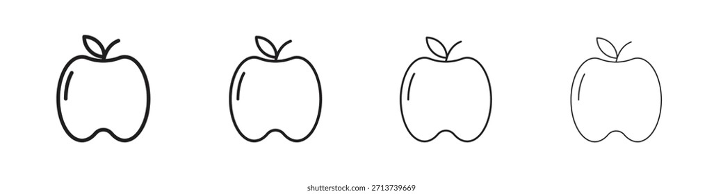 Apple icon outline symbol. Editable Stroke collection.