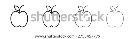 Apple icon outline vector. outline icons collection.