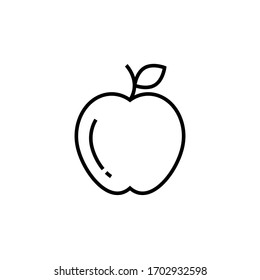 Apple Icon Outline Vector Illustration. Isolated On White Background