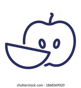 Apple icon, outline vector illustration.