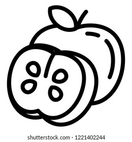 Apple icon. Outline apple vector icon for web design isolated on white background