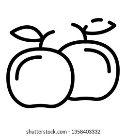 Apple icon. Outline apple vector icon for web design isolated on white background