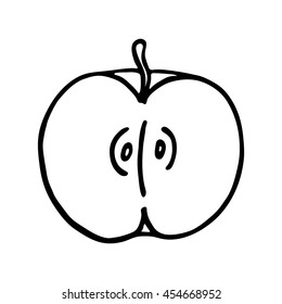 Apple icon. Outlined on white background.