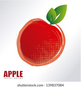 apple icon over gray background vector illustration