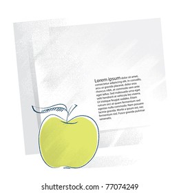 apple icon, page layout, freehand drawing vector