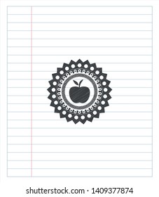 apple icon pencil draw. Vector Illustration. Detailed.
